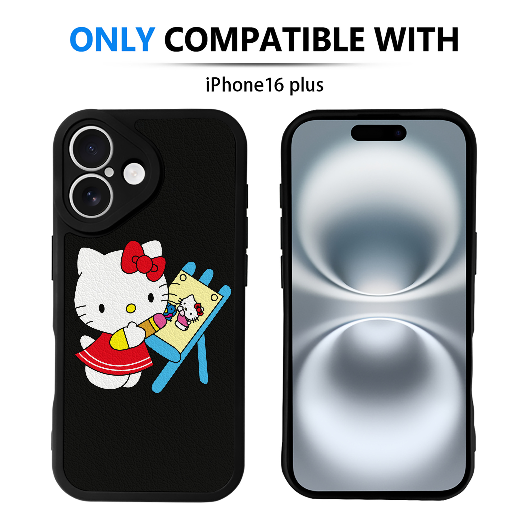 （画像用） Hello Kitty ハローキティ 【iPhone 16シリーズ対応】シリコンスマホケース（レザー調） 材質：シリコン